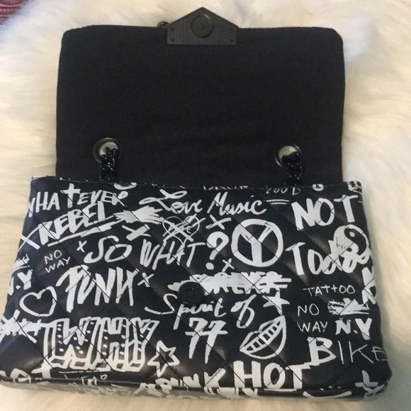 Rare Aldo Graffiti Flap Bag EUC Discontinued - Picture 7 of 8